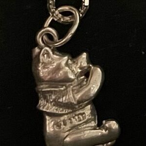 Silver Bear Pendant Necklace with boxed chain 14 inches